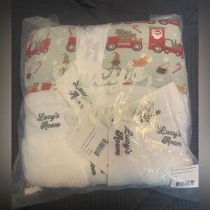 NWT Emerson and Friends Lucy’s Room Christmas Train Bamboo & Fleece Blanket